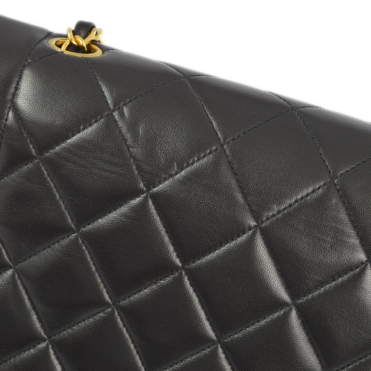 Chanel 1991-1994 Black Lambskin Medium Diana Shoulder Bag