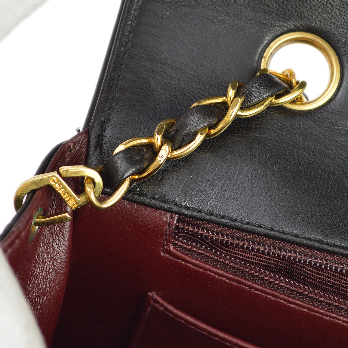 Chanel 1994-1996 Black Lambskin Medium Diana Shoulder Bag