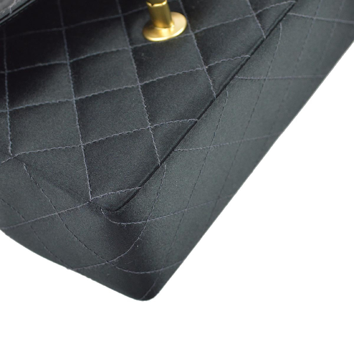 Chanel 2001-2003 Black Satin Mini Classic Square Flap Shoulder Bag 17