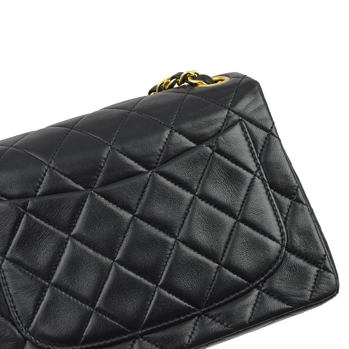 Chanel 1989-1991 Black Lambskin Mini Classic Square Flap Shoulder Bag 17