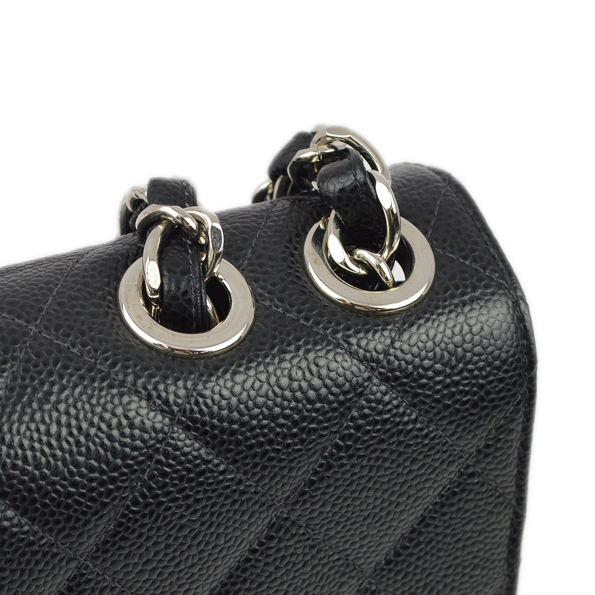 Chanel 2000-2001 Black Caviar Jumbo Classic Flap Shoulder Bag