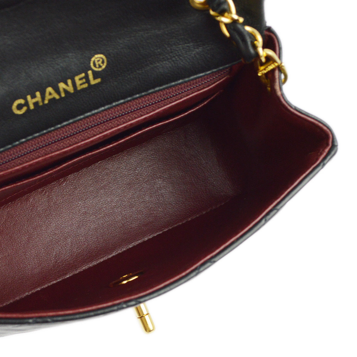 Chanel 1994-1996 Black Lambskin Mini Classic Square Flap Shoulder Bag 17