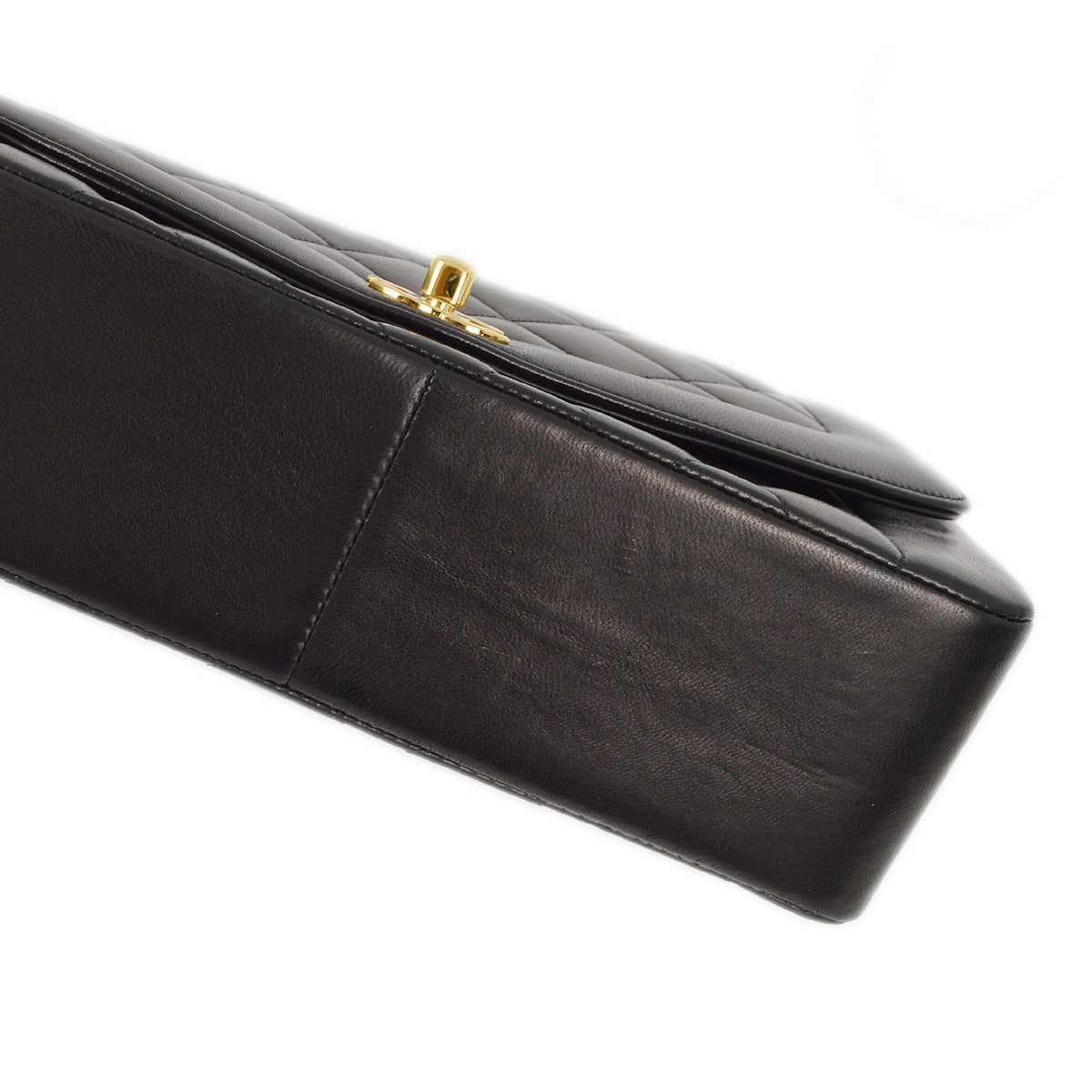 Chanel 1991-1994 Black Lambskin Medium Diana Shoulder Bag