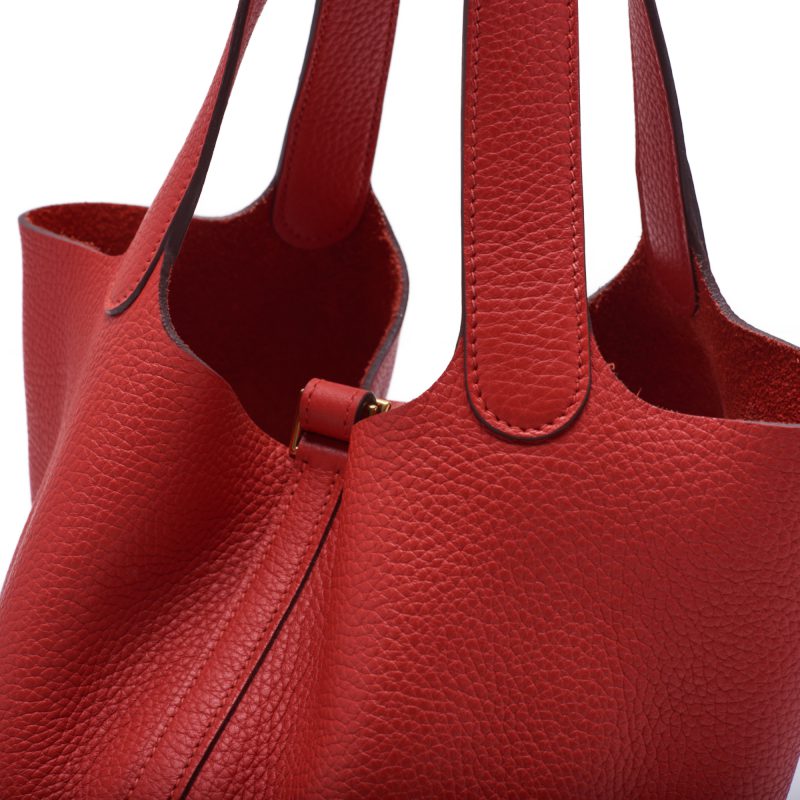 HERMES ERMES Picotin Lock MM Handbag al Clemence Rouge Handbag Handbag Ladies Handbags Hybrid 【French】【 Delivery】 Ladies Handbags Ladies Online