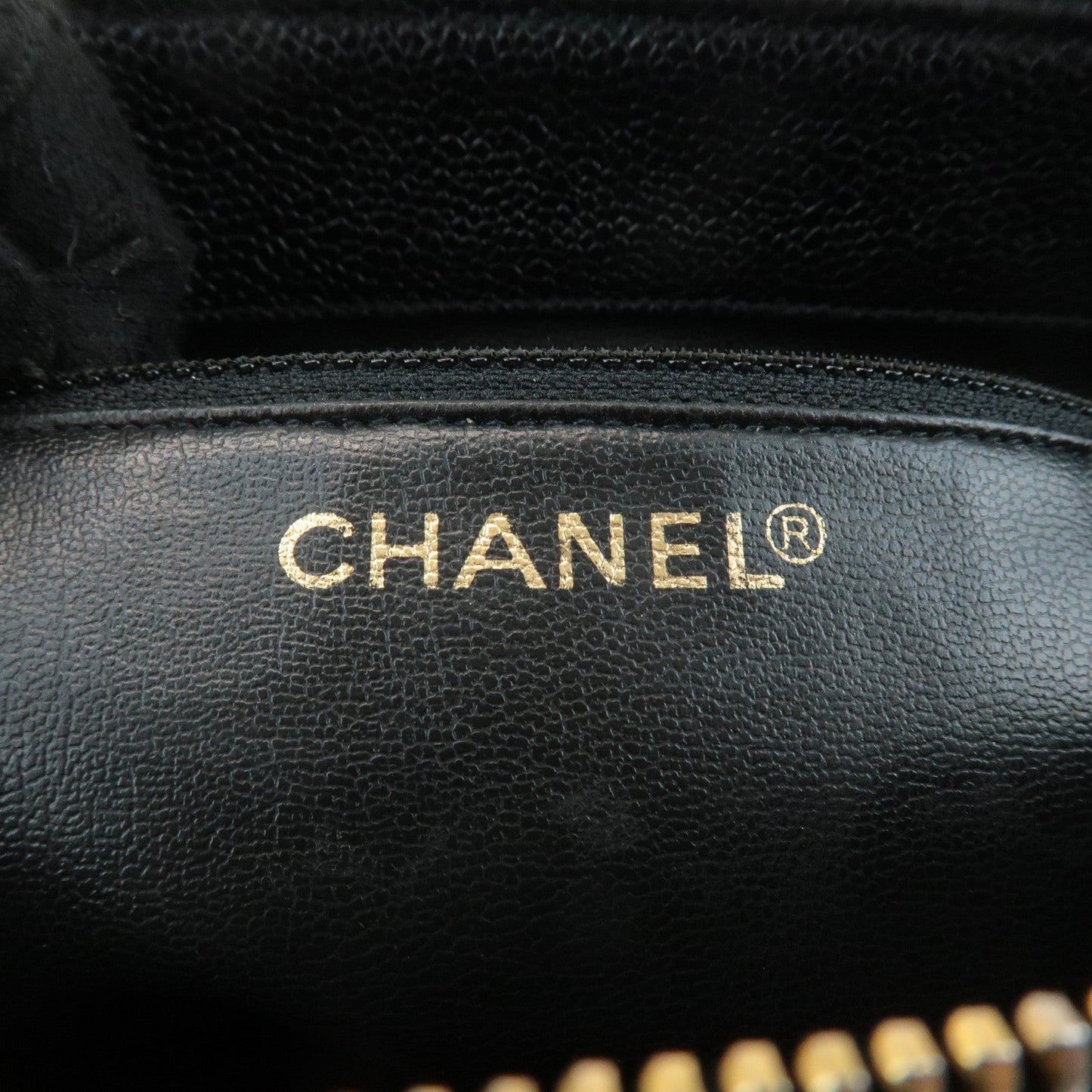 CHANEL COCO Mark Caviar Skin Chain Shoulder Bag Black
