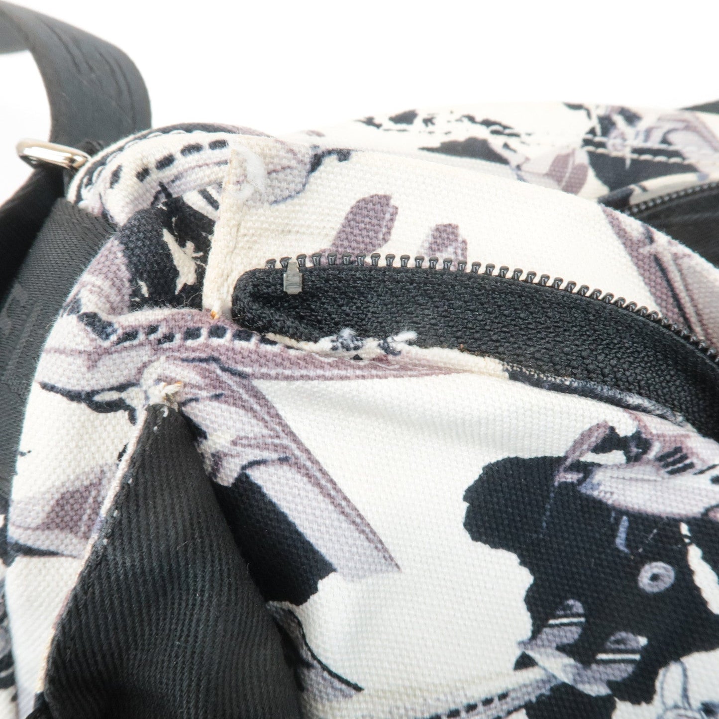 CHANEL Airline Canvas Leather Shoulder Bag Airplane Pattern