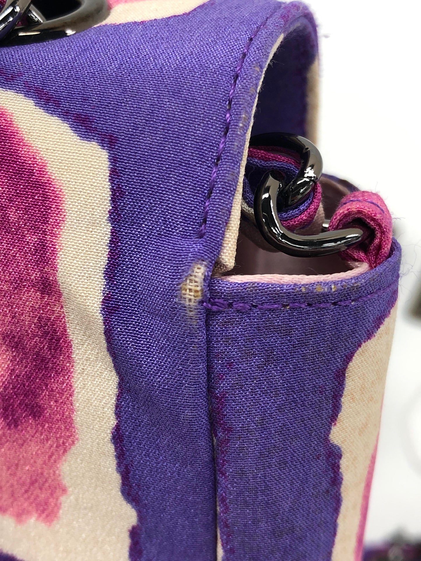 Chanel Flap Shoulder Bag Frame Purple Pink Cloth 2000-2002 Single Chain