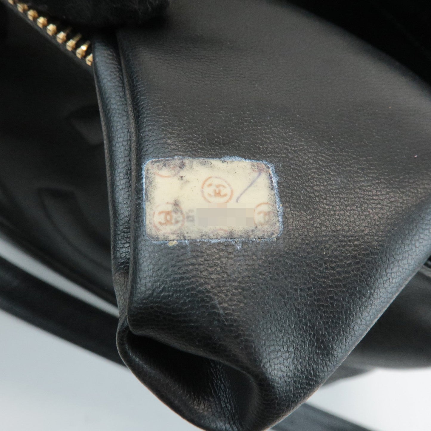CHANEL COCO Mark Caviar Skin Chain Shoulder Bag Black