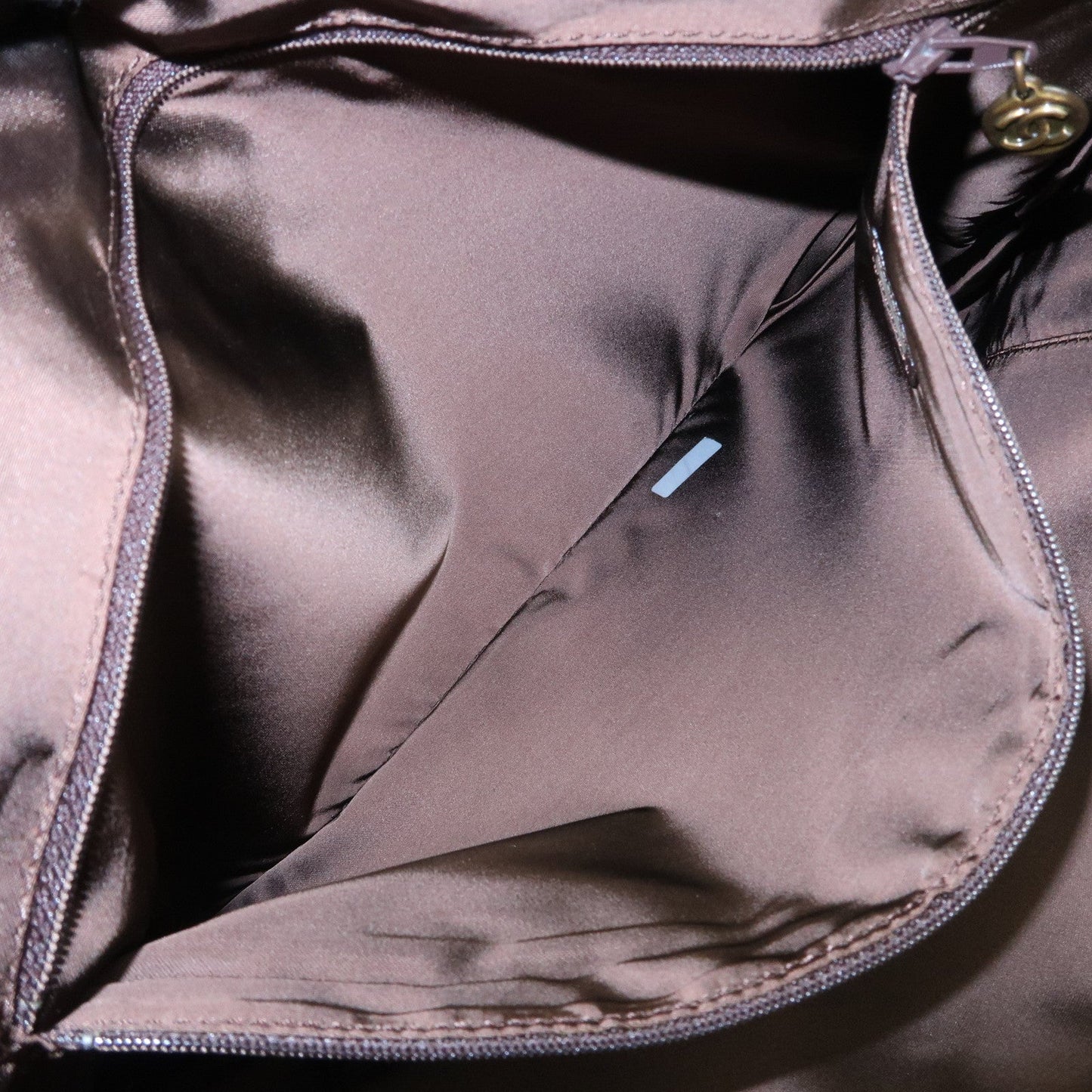 CHANEL Logo Suede Tote Bag Shoulder Bag Brown