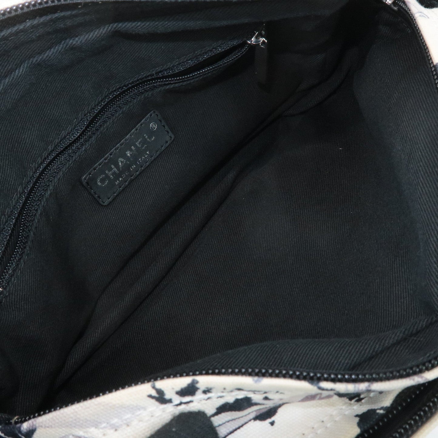 CHANEL Airline Canvas Leather Shoulder Bag Airplane Pattern