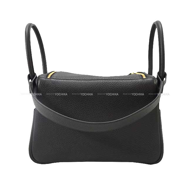HERMES Shoulder bag Lindy 26 Noir (Black) Taurillon Clemence Gold HW Stamp