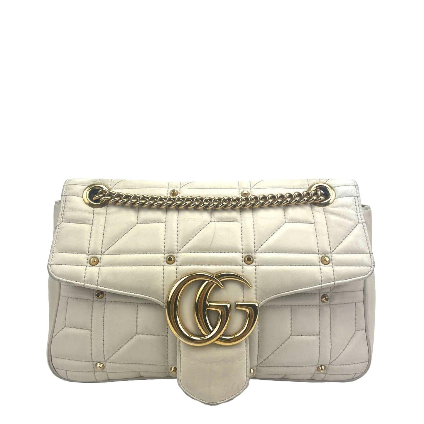 Gucci GG Marmont Flap Bag Studded Matelasse - OUTLET ITEM FINAL SALE