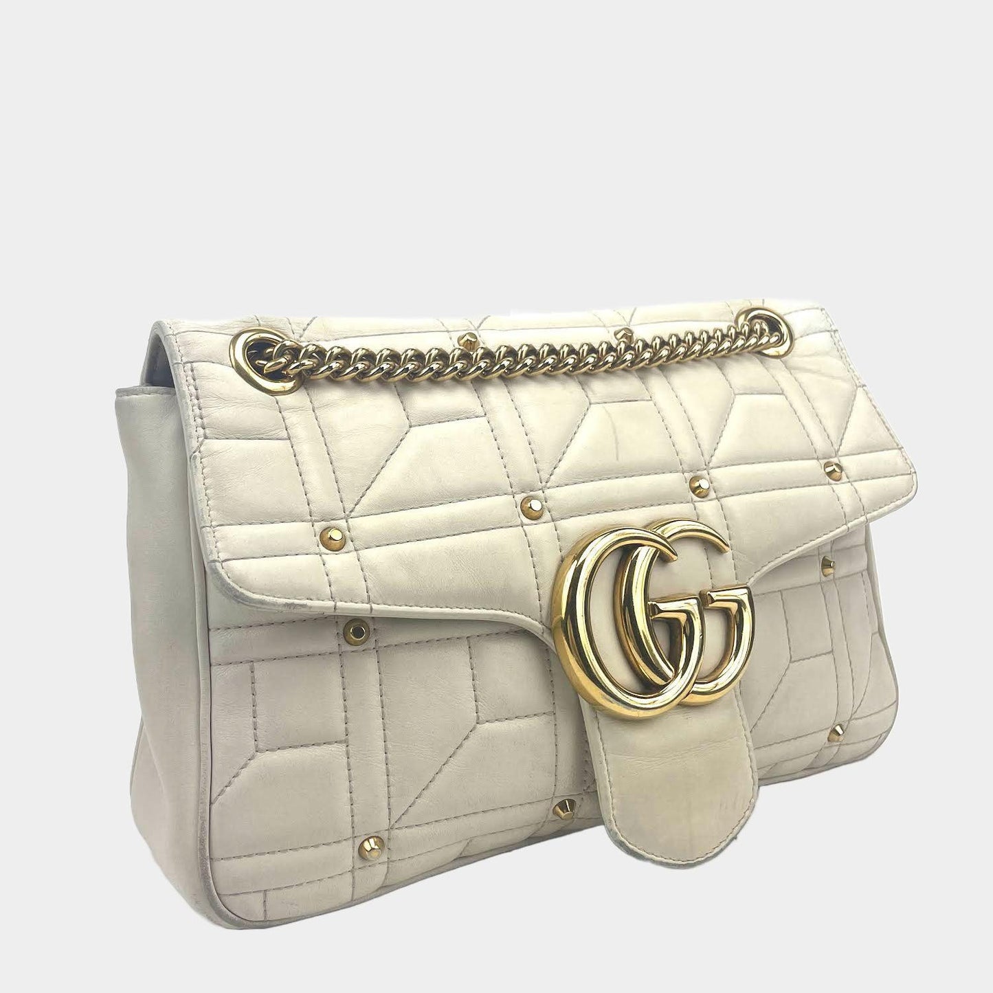 Gucci GG Marmont Flap Bag Studded Matelasse - OUTLET ITEM FINAL SALE