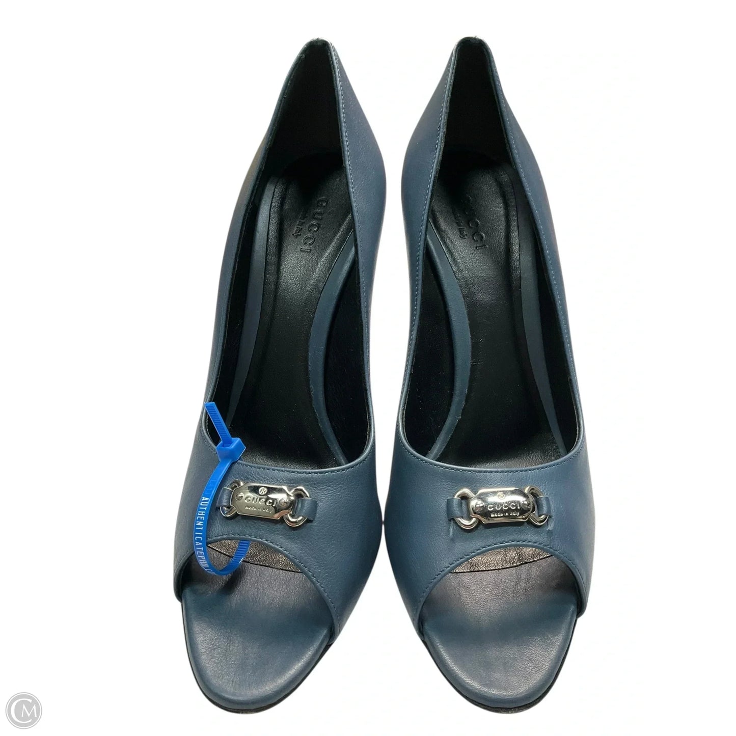 Shoes Luxury Designer By Gucci In Blue, Size: 8.5