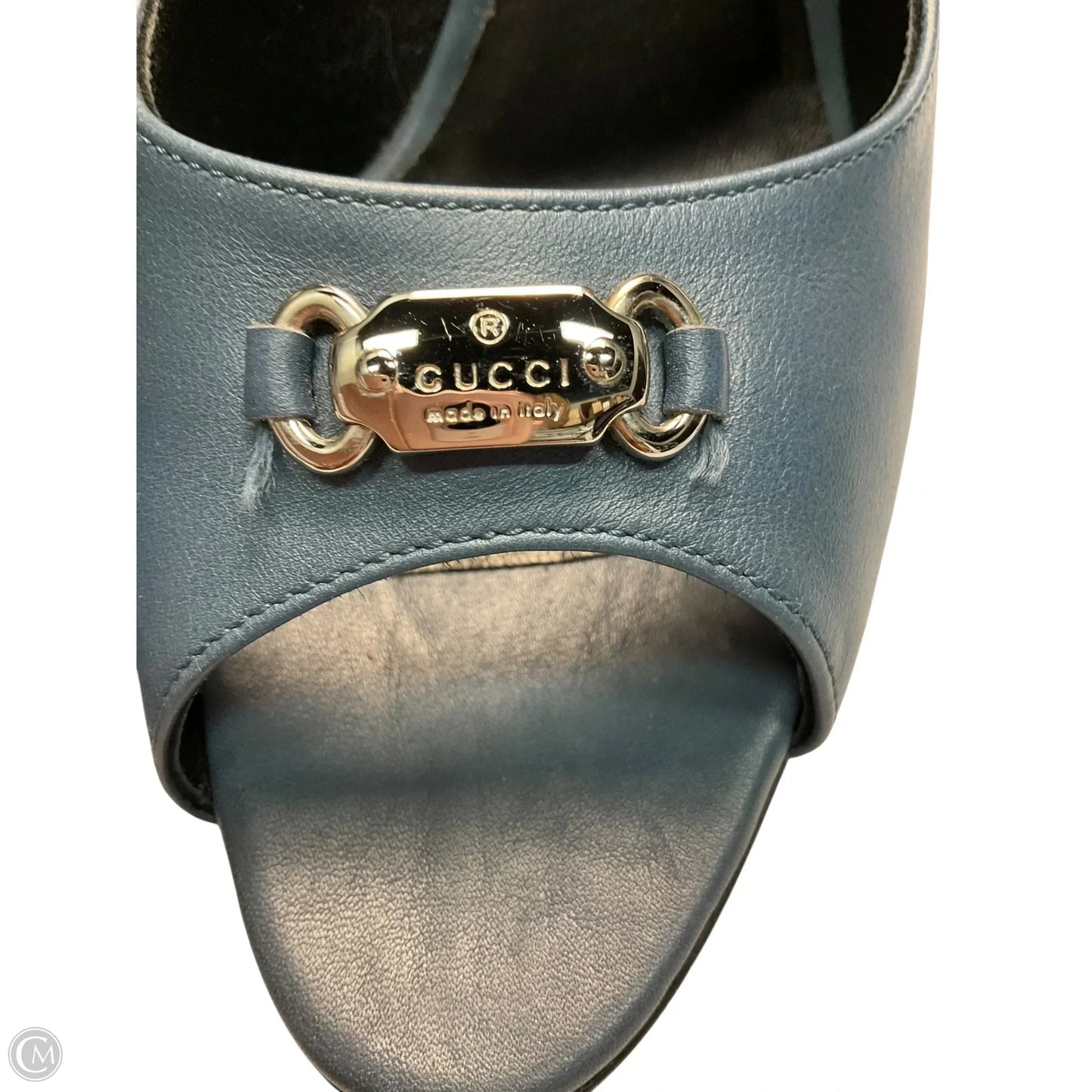 Shoes Luxury Designer By Gucci In Blue, Size: 8.5