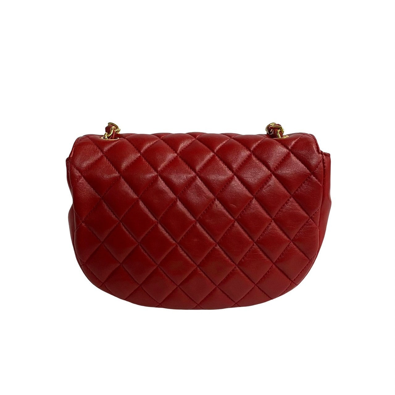 CHANEL Shoulder Bag lambskin Red Matrasse