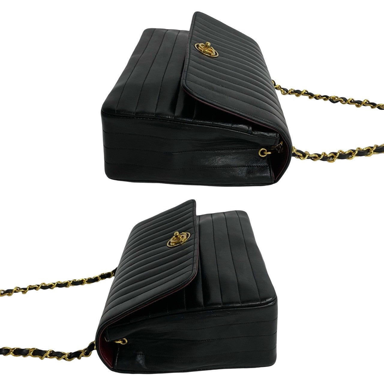 CHANEL Shoulder Bag lambskin black Mademoiselle