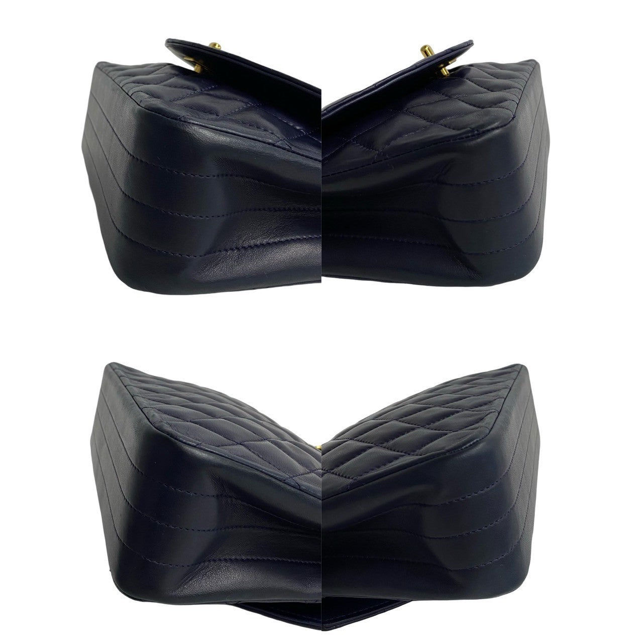 CHANEL Shoulder Bag lambskin Navy Matrasse