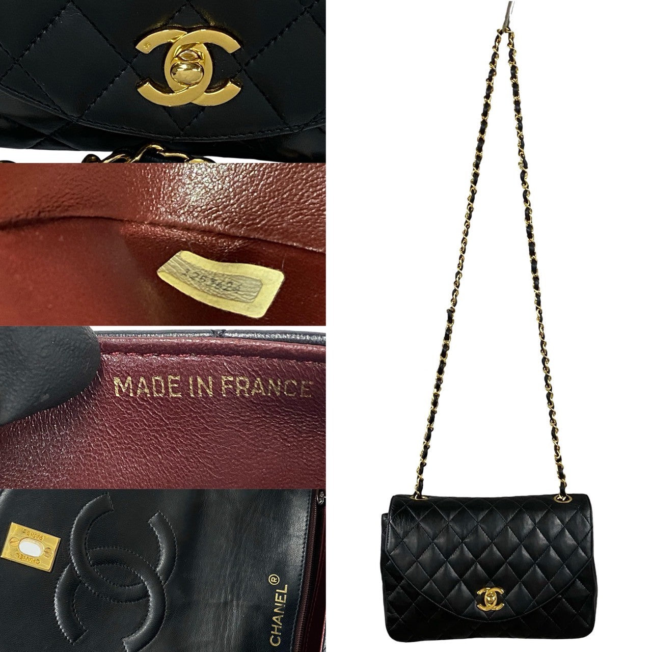 CHANEL Shoulder Bag lambskin black Matrasse