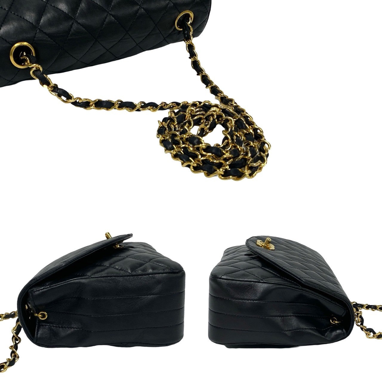 CHANEL Shoulder Bag lambskin black Matrasse
