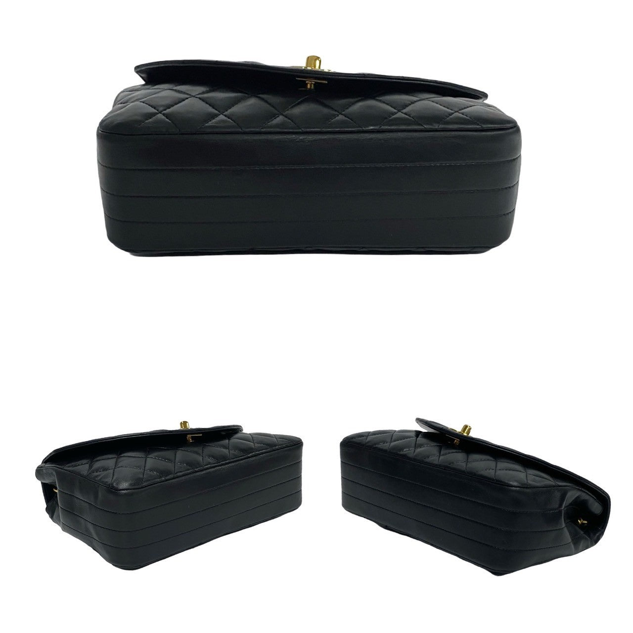 CHANEL Shoulder Bag lambskin black Matrasse