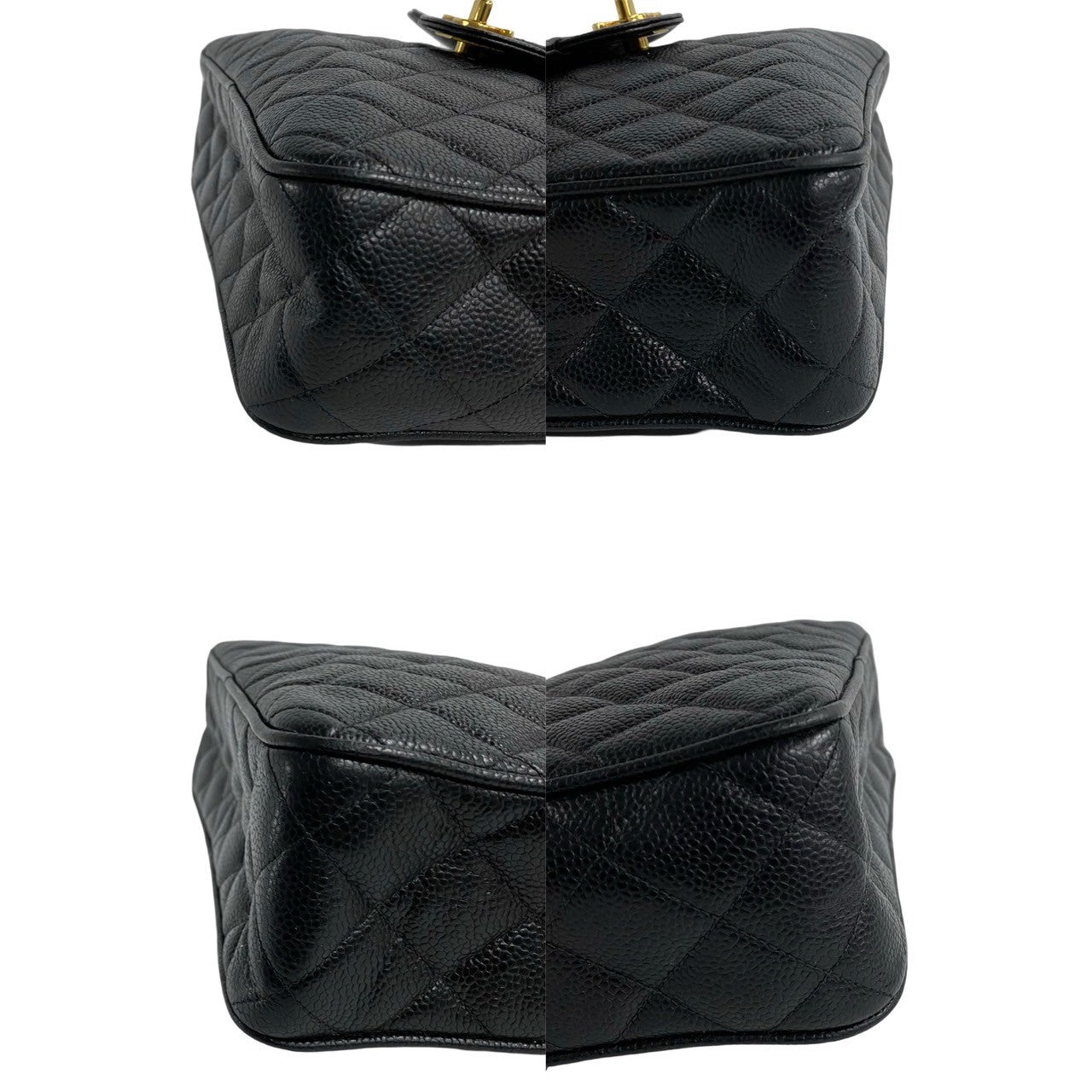 CHANEL Shoulder Bag Matt caviar skin black Matrasse