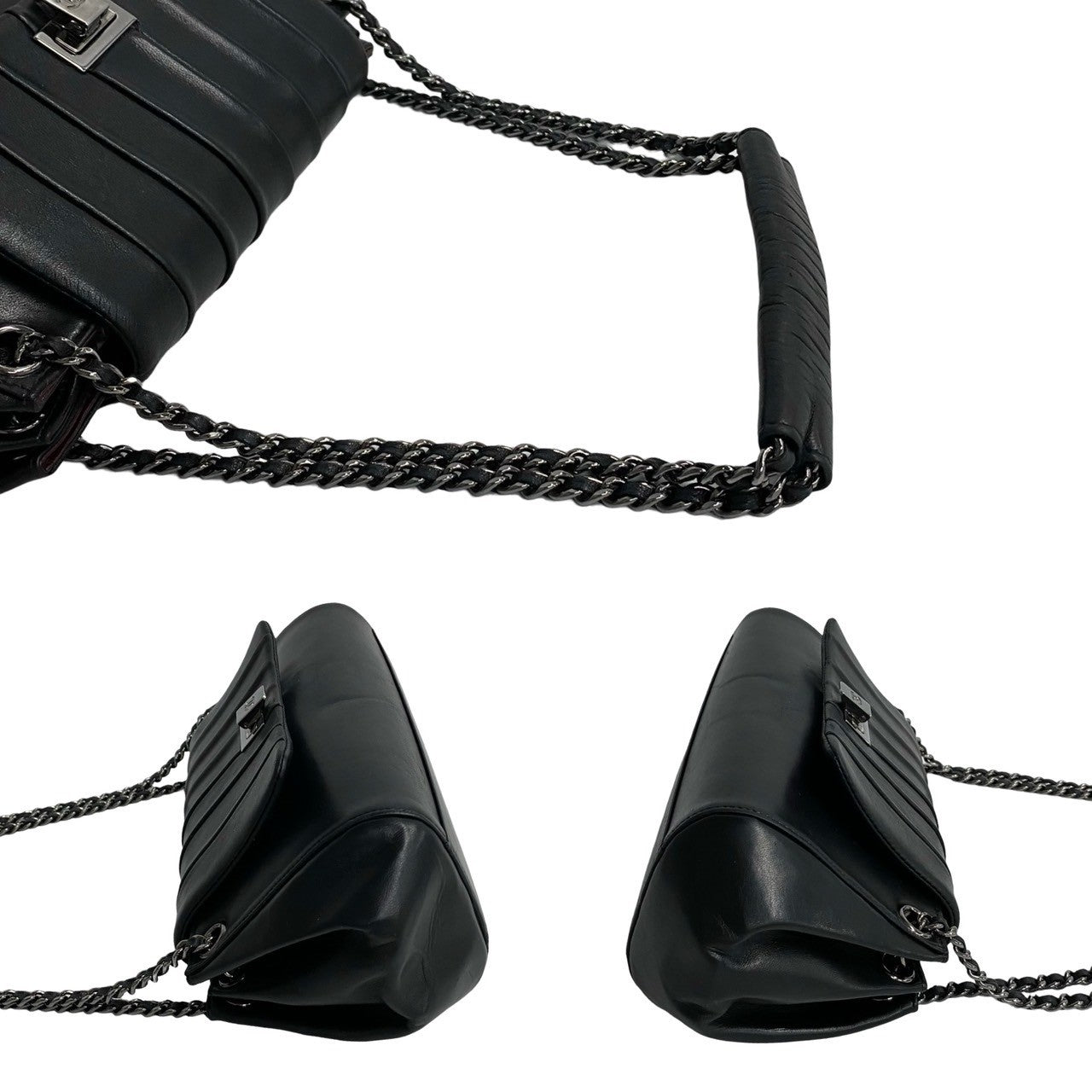 CHANEL Shoulder Bag lambskin black Mademoiselle Chain Shoulder