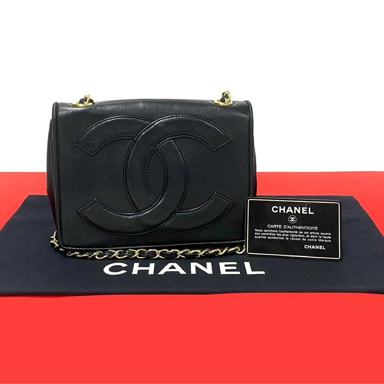 CHANEL Shoulder Bag lambskin black
