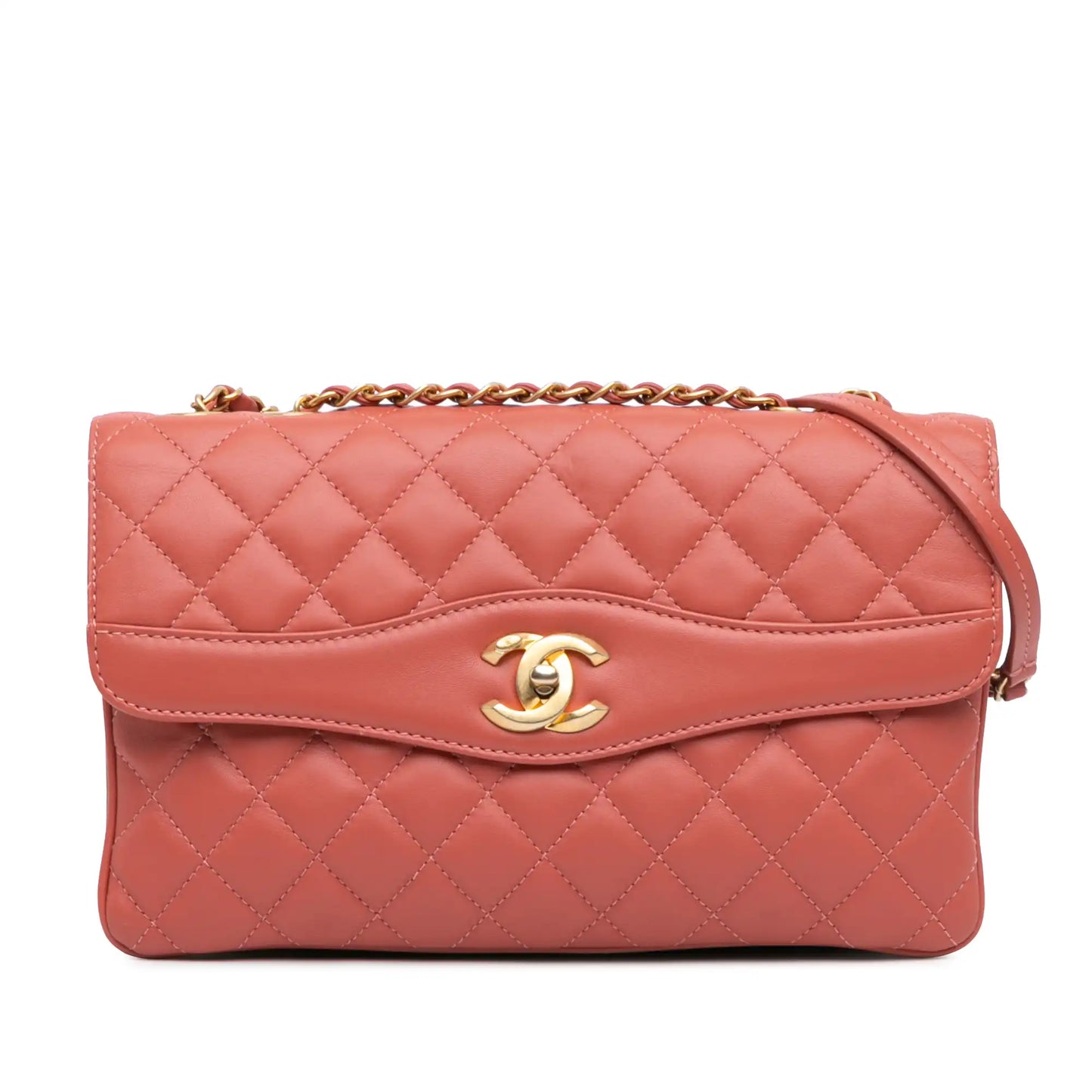 Pink Chanel Large Lambskin Daily Companion Flap Shoulder Bag
