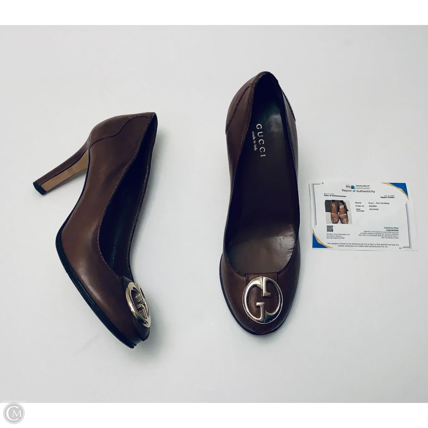 Shoes Luxury Designer By Gucci In Brown, Size: 6.5