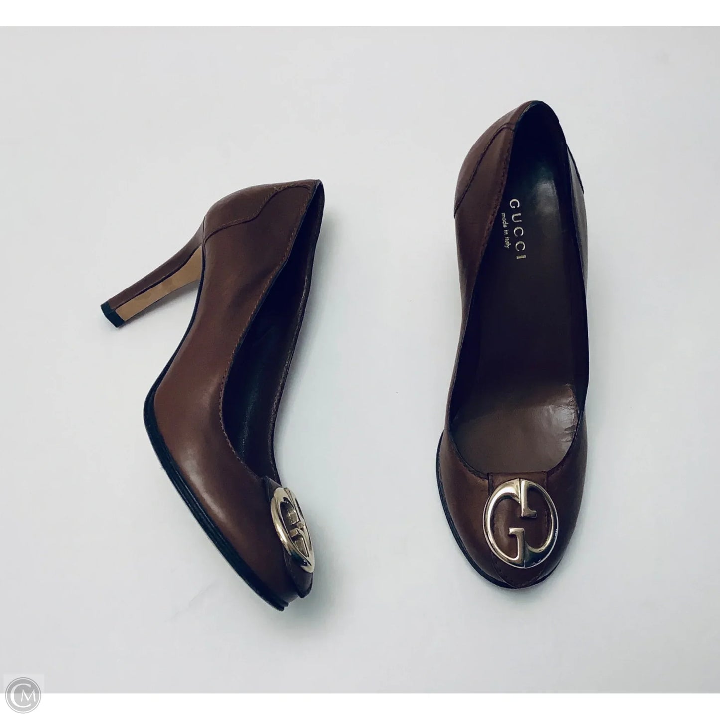 Shoes Luxury Designer By Gucci In Brown, Size: 6.5