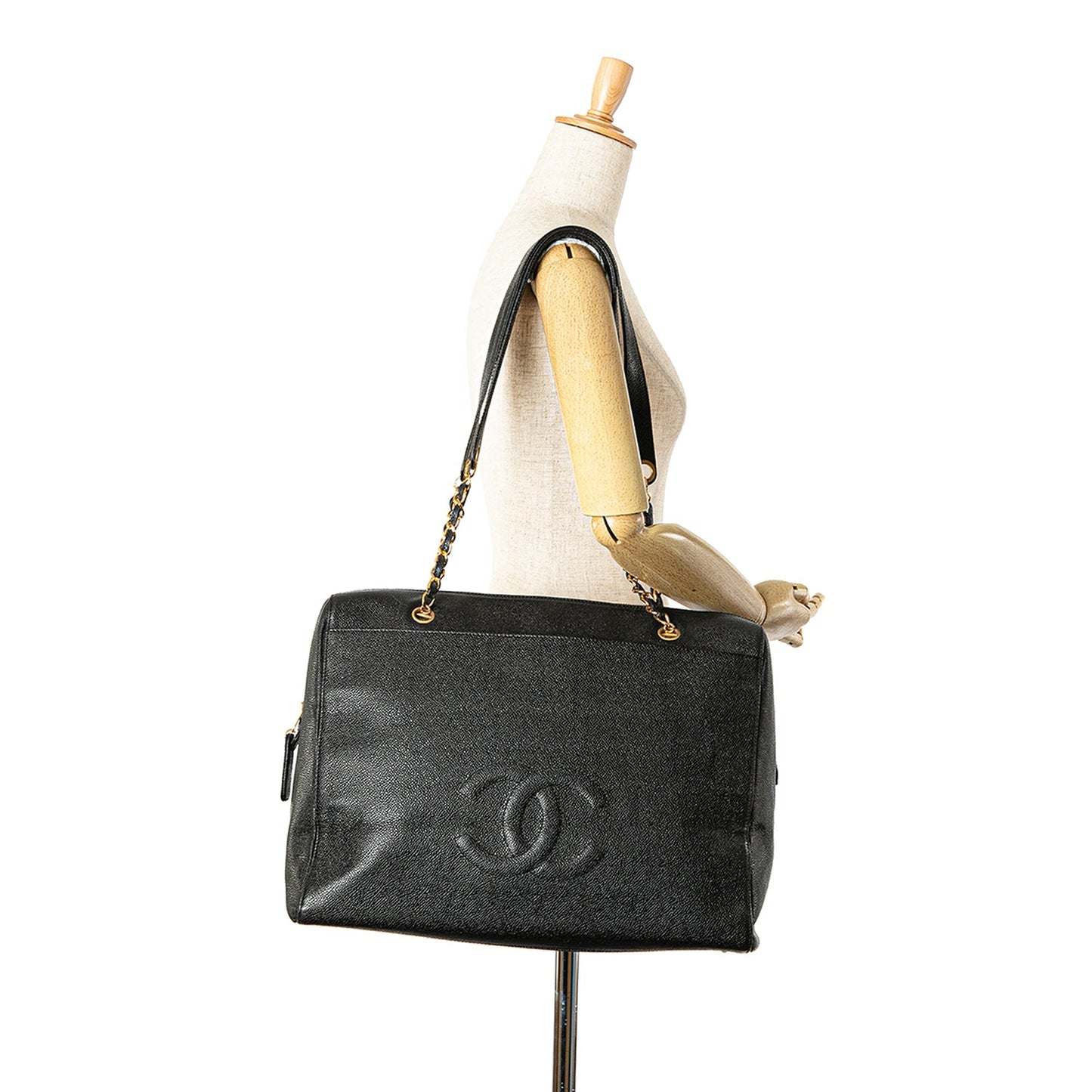 Black Chanel Caviar CC Shoulder Bag