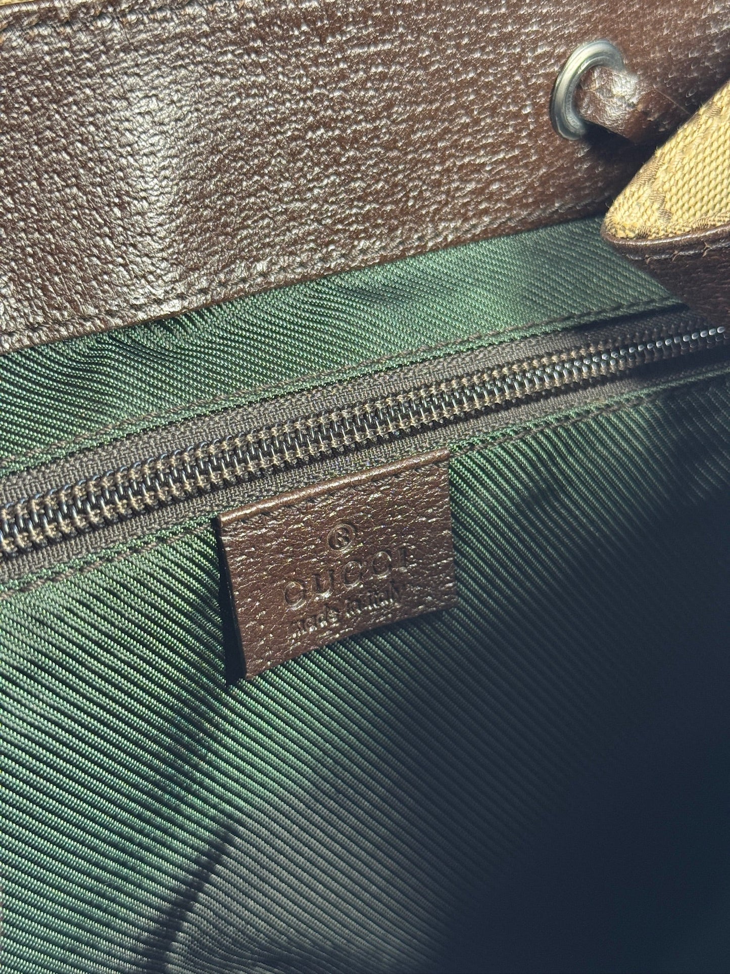 Gucci Vintage Brown GG Monogram Canvas Backpack