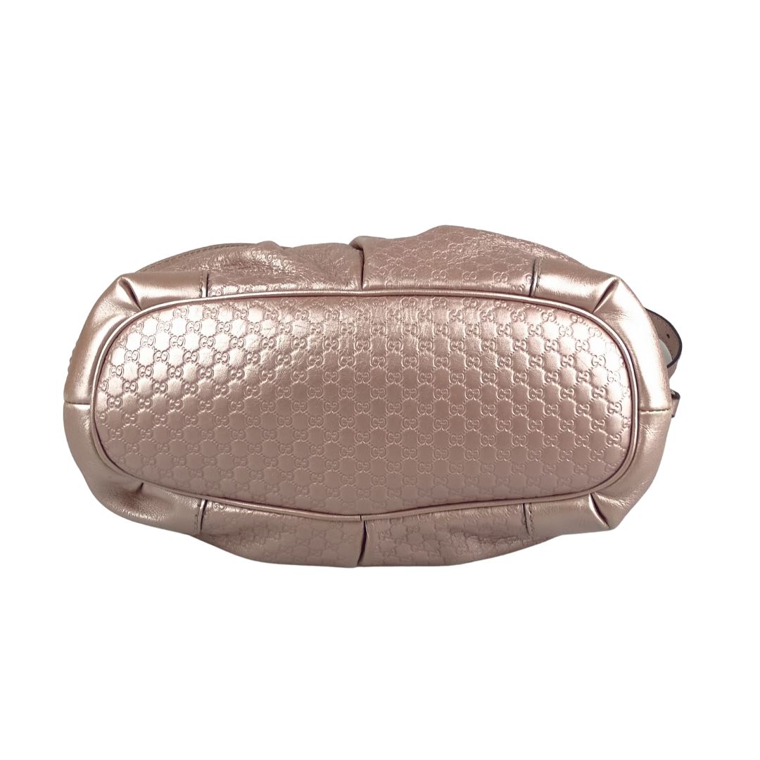 Gucci Micro Guccissima Sukey Tote With Strap Rose Gold