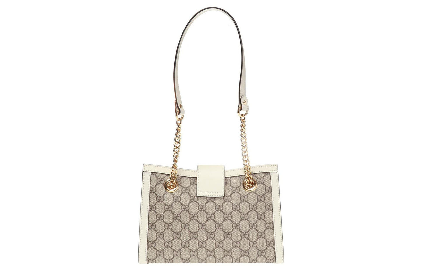 (WMNS) Gucci Padlock Metallic Logo Canvas Chain handBag Small / White 498156-KHNKG-9761
