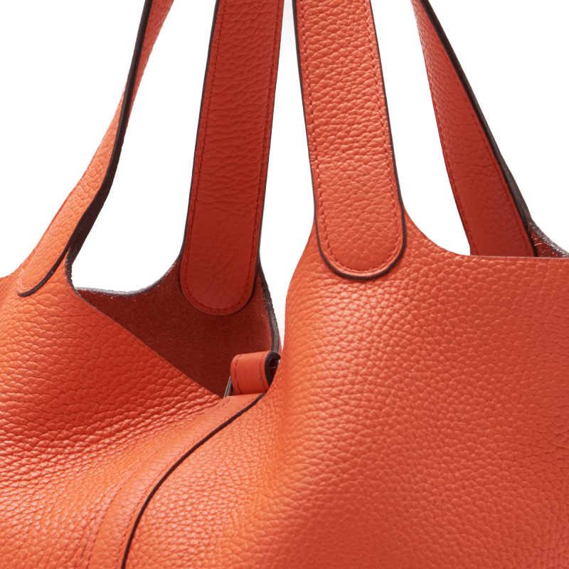 HERMES Picotin Lock MM Handbag Clemence Orange Poppy Orange Poppy Handbag Handbag Lady Back ( Delivery)