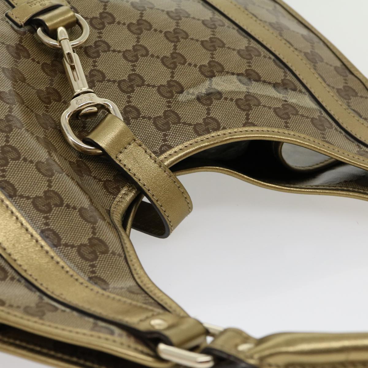 GUCCI GG Canvas Shoulder Bag Coated Canvas Beige Gold 30355