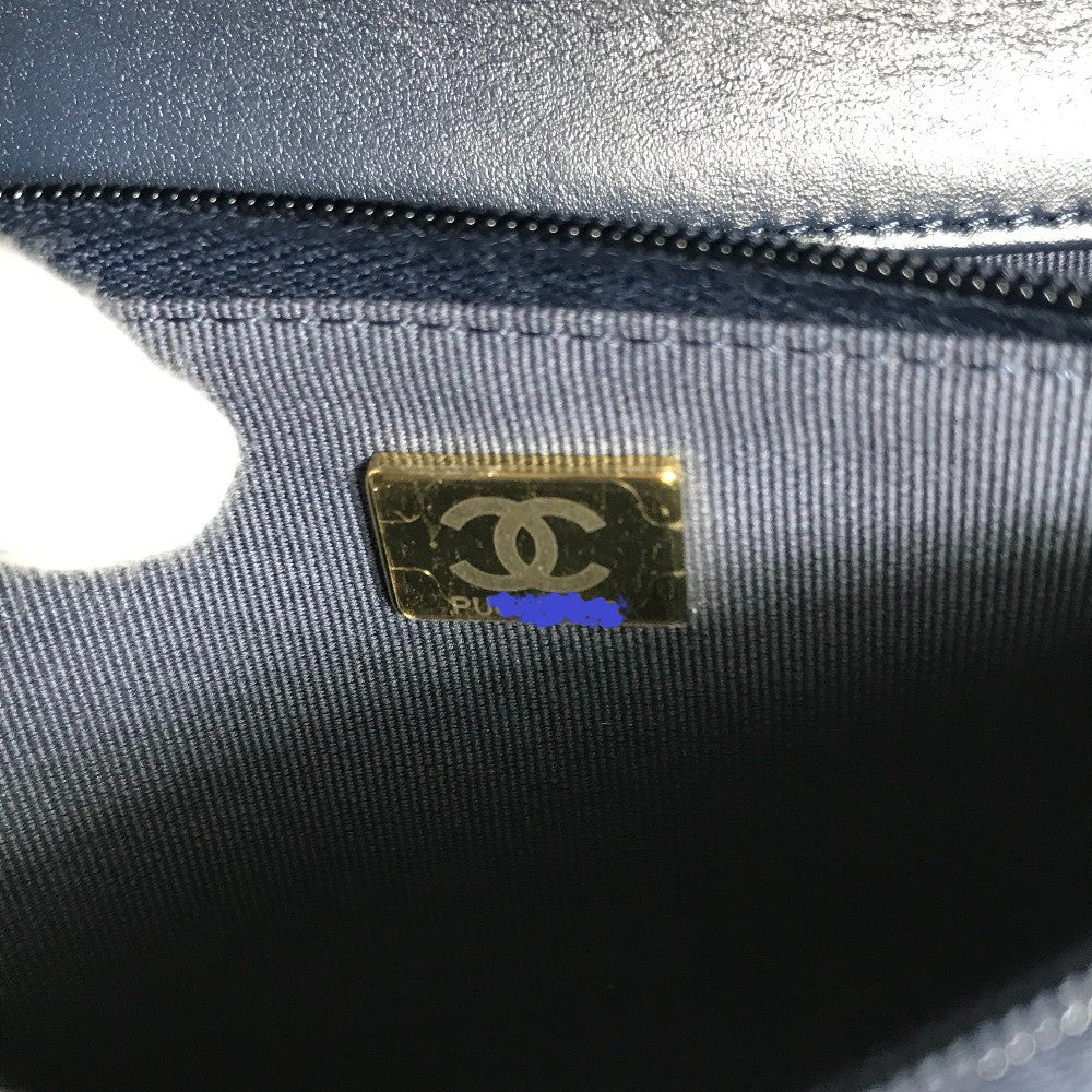 CHANEL Shoulder Bag AP0250 denim blue Long Wallet Purse Chain Bag Matrasse