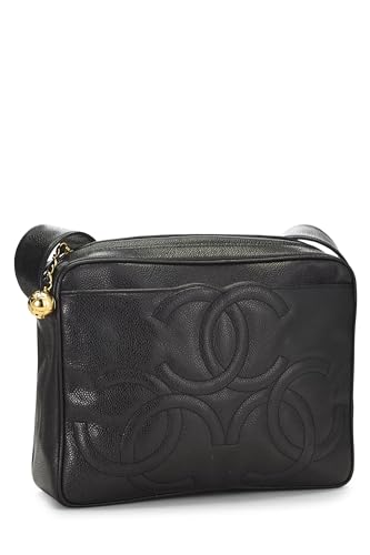Chanel, Black Caviar 3 'CC' Shoulder Bag, Black