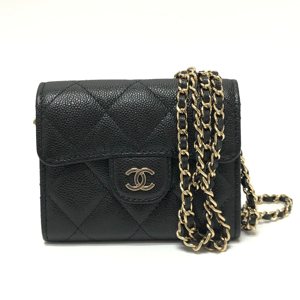 CHANEL Shoulder Bag AP0238 Caviar skin black COCO Mark Matrasse