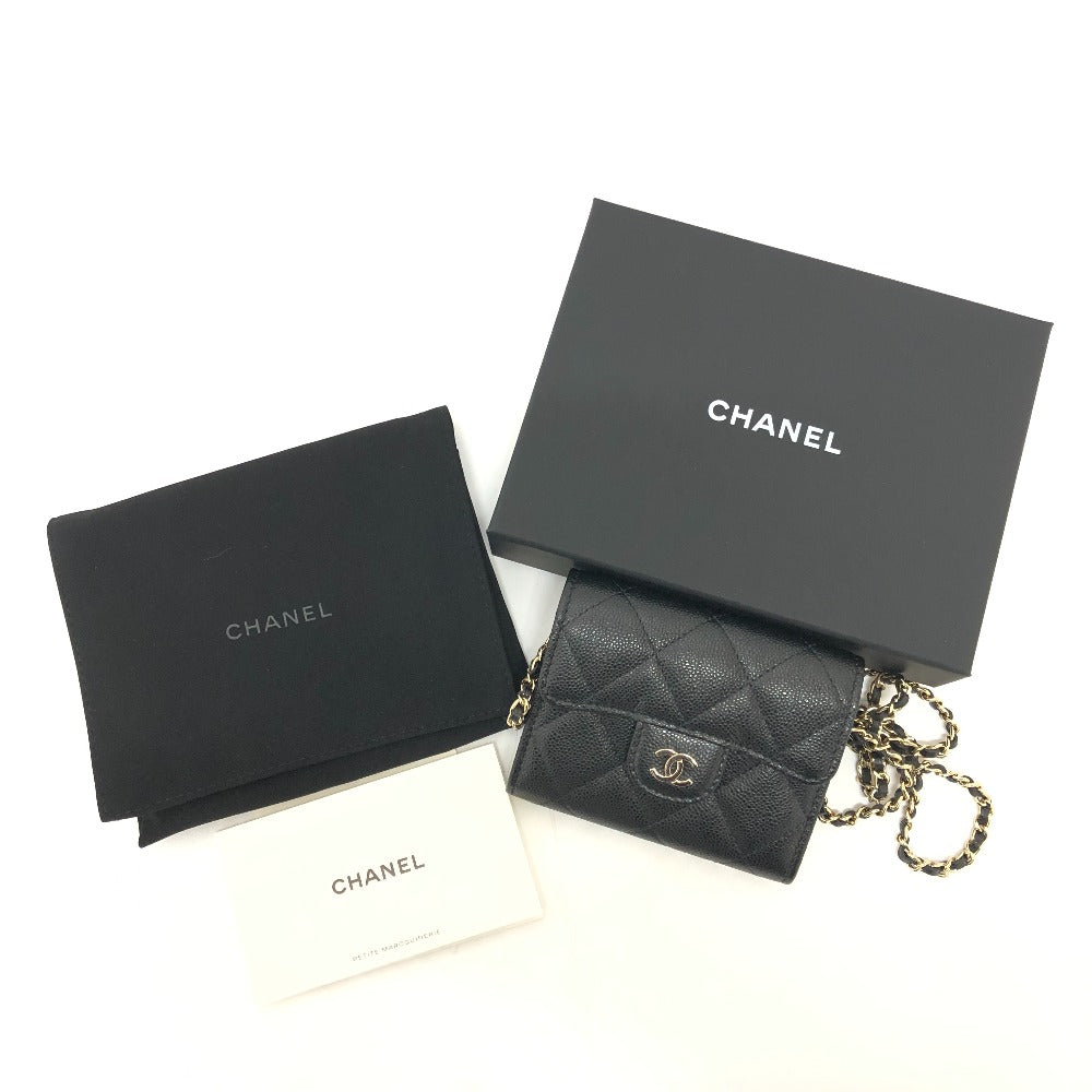 CHANEL Shoulder Bag AP0238 Caviar skin black COCO Mark Matrasse