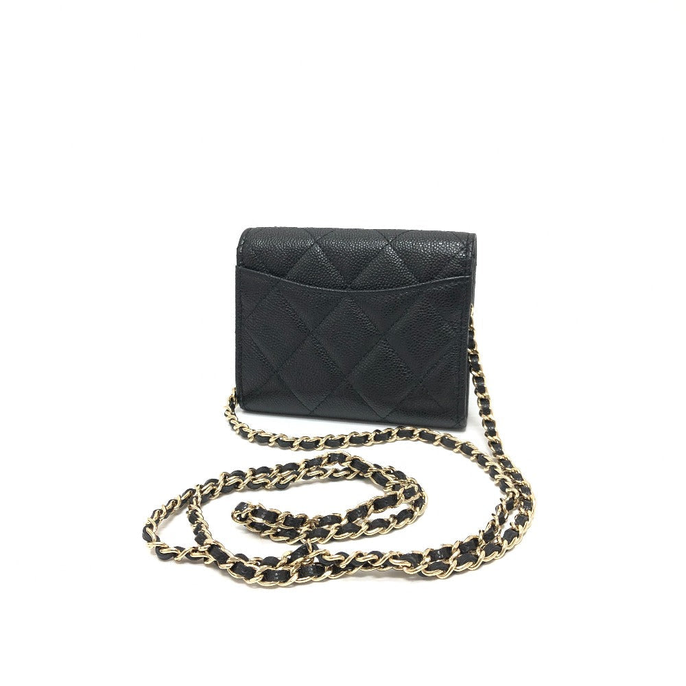 CHANEL Shoulder Bag AP0238 Caviar skin black COCO Mark Matrasse