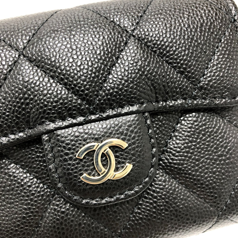 CHANEL Shoulder Bag AP0238 Caviar skin black COCO Mark Matrasse