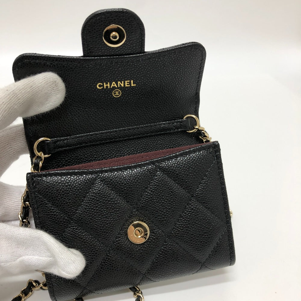 CHANEL Shoulder Bag AP0238 Caviar skin black COCO Mark Matrasse