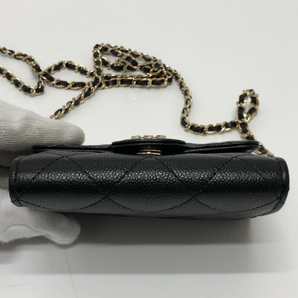 CHANEL Shoulder Bag AP0238 Caviar skin black COCO Mark Matrasse