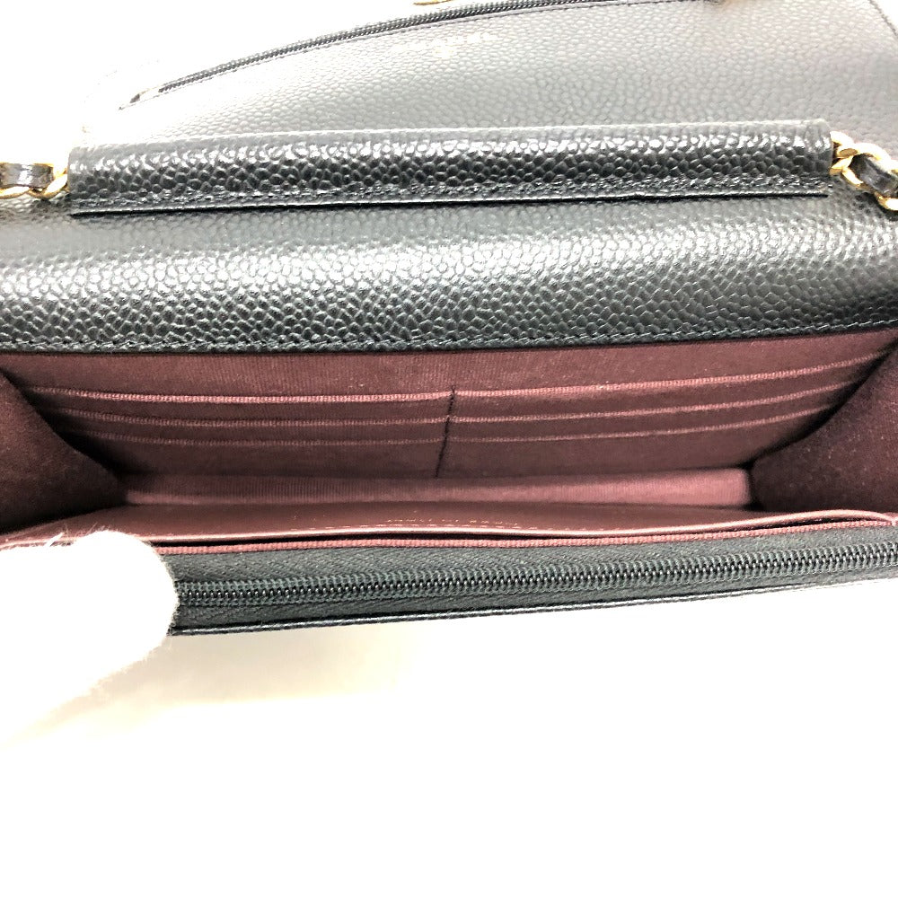 CHANEL Shoulder Bag AP0250 Caviar skin black COCO Mark Classic Long Wallet Purse Matrasse Chain wallet