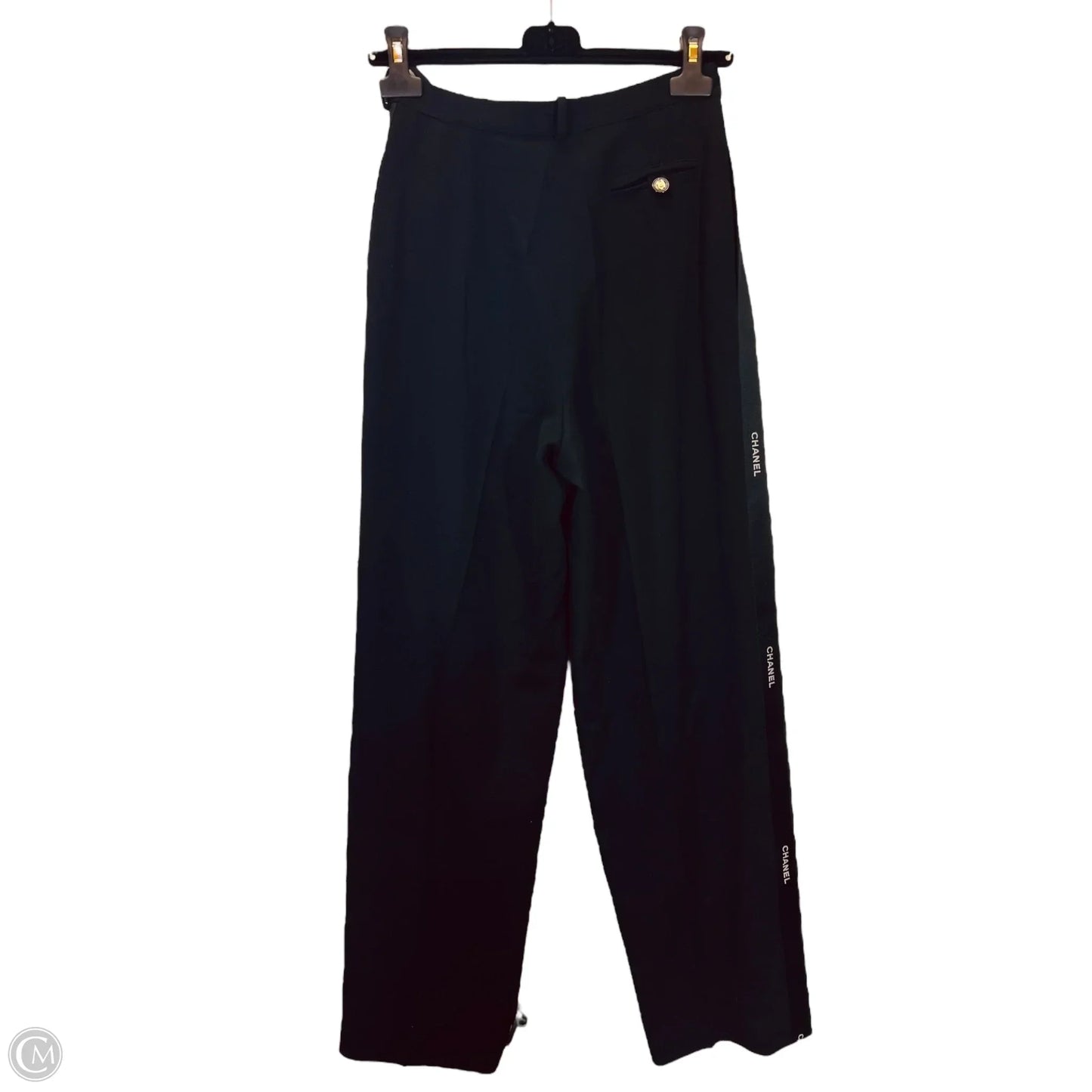Pants Luxury Designer By Chanel In Black, Size: 8