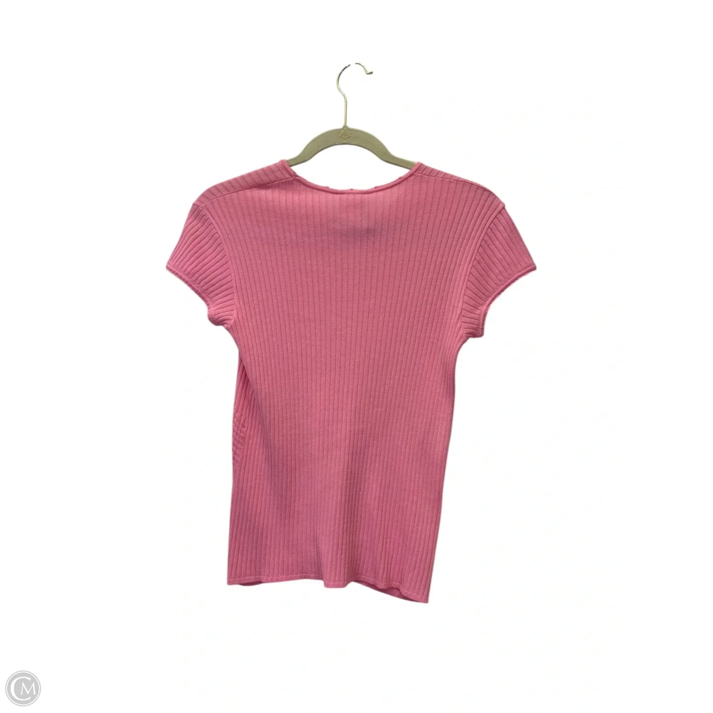Top Short Sleeve Luxury Designer By Chanel In Pink, Size: S