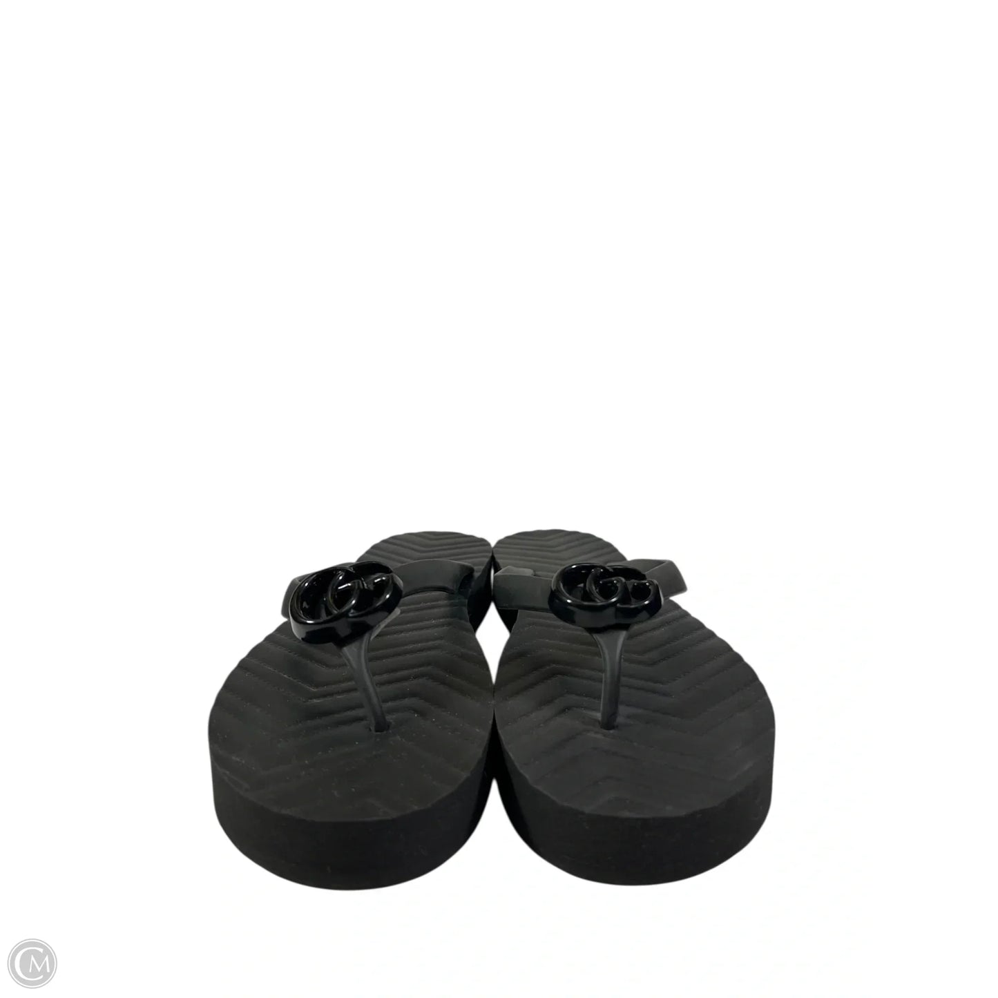 Sandals Flip Flops By Gucci In Black, Size: 11
