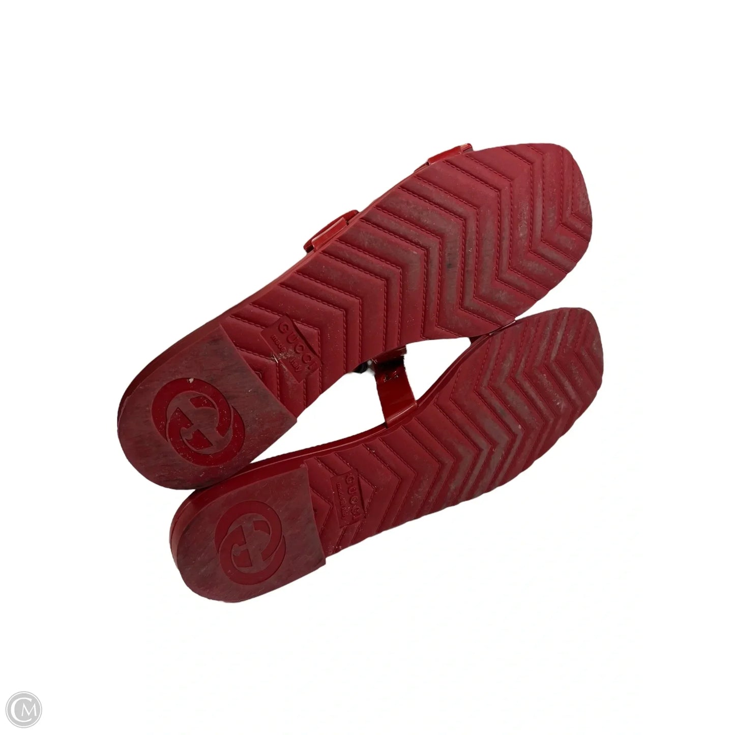 Sandals Luxury Designer By Gucci In Red, Size: 10